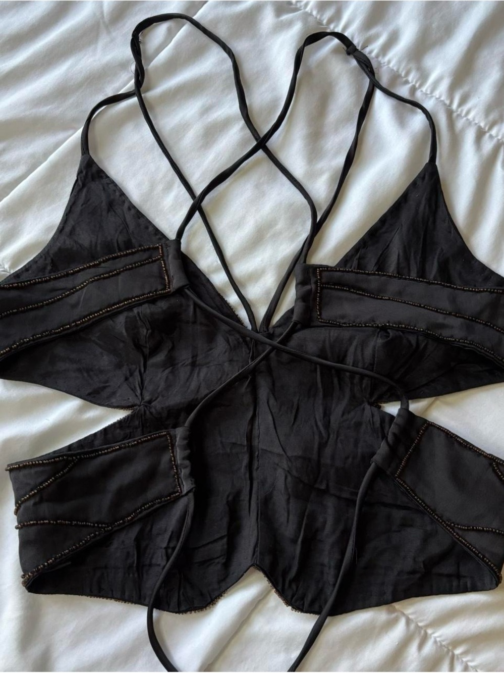 Urban Outfitters Gold and Bronze Sequin Strappy Camisole - Picture 2 of 4